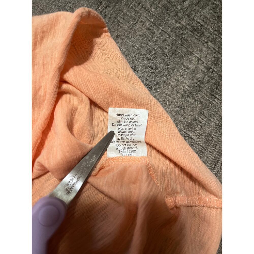 J.Crew Women’s 100% Cotton Ruffled and Beaded V-Neck Collar, Peach, Size M - Picture 9 of 10